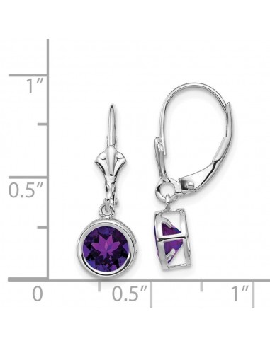 14k White Gold 6mm Amethyst Leverback Earrings votre restaurant rapide dans 