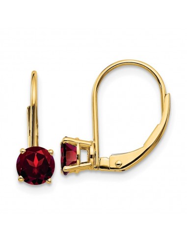 14k 5mm Garnet Leverback Earrings Toutes les collections ici