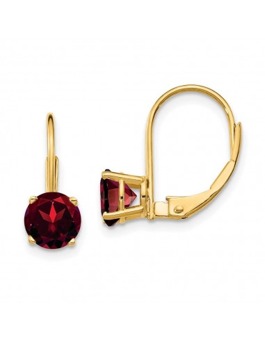 14k 6mm Garnet Leverback Earrings chez Cornerstreet bien 