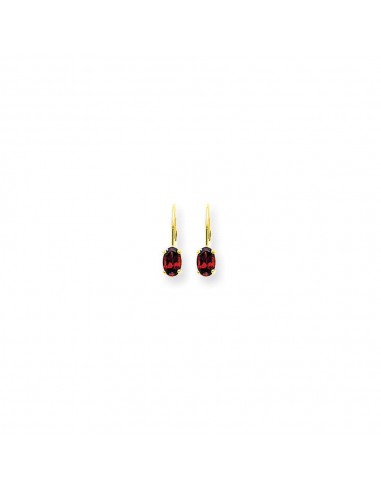 14k 6x4mm Oval Garnet Leverback Earrings Voir les baskets