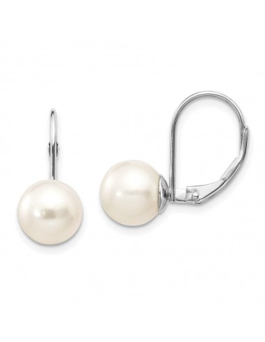 14k White Gold 8-8.5mm Pearl Leverback Earring Mounting de votre