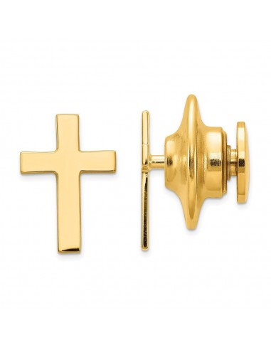 14k Polished Cross Tie Tac à prix réduit toute l'année