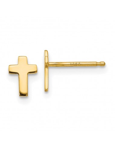 14k Polished Cross Post Earrings le des métaux précieux