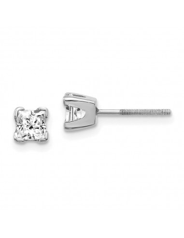 14k White Gold AAA Quality Complete Princess Cut Diamond Earring Par le système avancé 