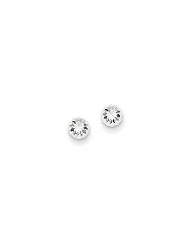 14k White Gold Polished & Diamond-Cut Half Ball Post Earrings 2 - 3 jours ouvrés.