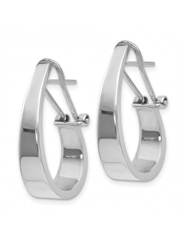 14k White Gold Polished 6mm Tapered Fancy J-Hoop Earrings sélection de produits