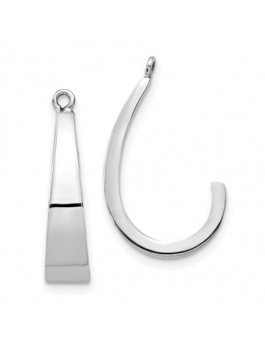 14k White Gold Polished J-Hoop Earring Jackets la livraison gratuite