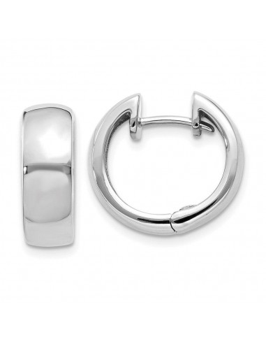 14k White Gold Hinged Hoop Earrings solde