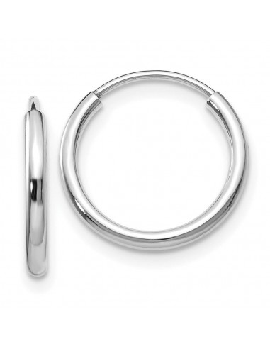 14k White Gold 1.5mm Polished Endless Hoop Earrings en ligne des produits 