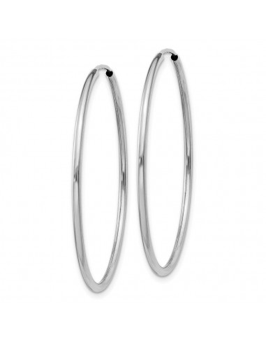 14k White Gold 1.5mm Polished Endless Hoop Earrings Par le système avancé 