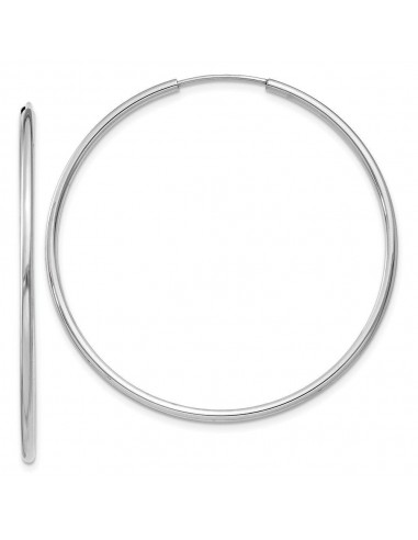 14k White Gold 1.5mm Polished Endless Hoop Earrings en stock