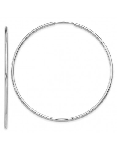 14k White Gold 1.5mm Polished Endless Hoop Earrings en ligne des produits 