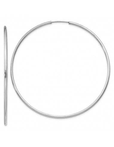 14k White Gold 1.5mm Polished Endless Hoop Earrings des créatures d'habitude