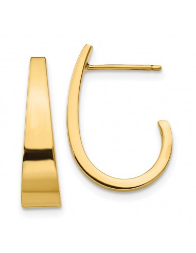 14k Medium Polished J Hoop Earrings meilleur choix