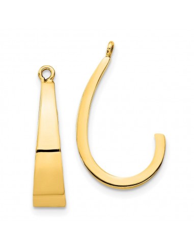 14k Polished J-Hoop Earring Jackets est présent 