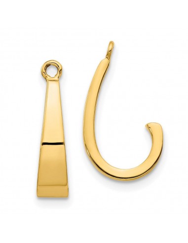 14k Polished J-Hoop Earring Jackets en ligne des produits 