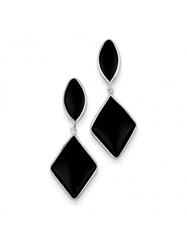 14k White Gold Onyx Dangle Post Earrings store