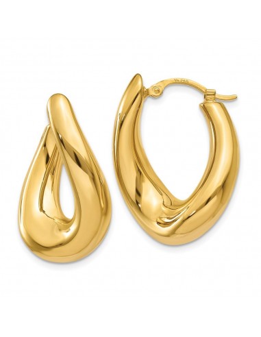 14k Twisted Oval Hoop Earrings la colonne vertébrale