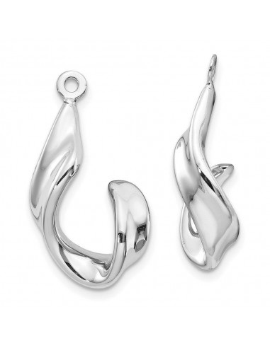 14k White Gold Twisted J Earring Jackets Toutes les collections ici