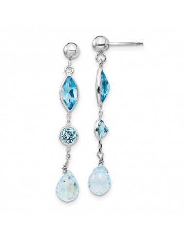 14K WG Blue Topaz Post Earrings acheter