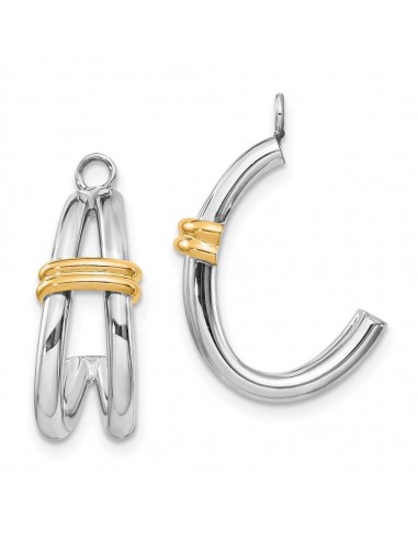 14k Two-tone J Hoop Earring Jackets de technologie