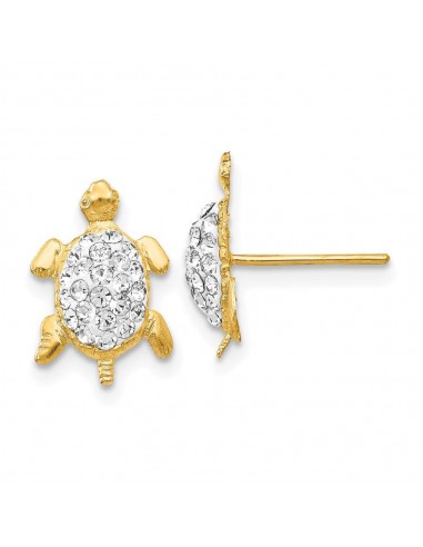 14k Crystal White Turtle Post Earrings chez Cornerstreet bien 