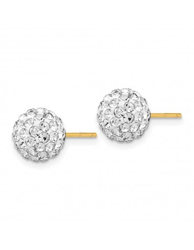 14k Crystal 8mm Post Earrings Véritable concentré