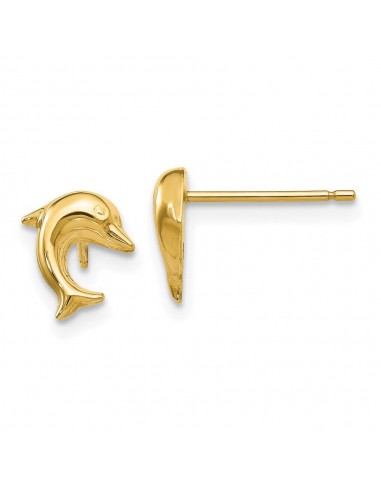 14k Small Dolphin Post Earrings Les magasins à Paris