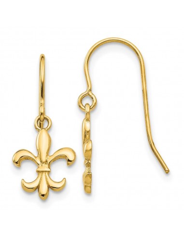 14k Fleur de lis Dangle Earrings ou a consommer sur place