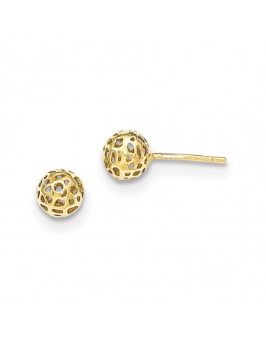 14K Yellow Gold Fancy Ball Post Earrings pas cher chine