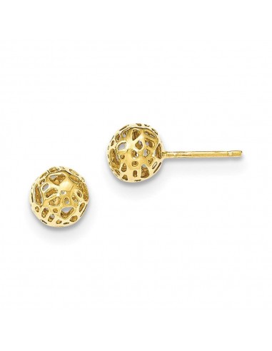 14K Yellow Gold Medium Fancy Ball Post Earrings france