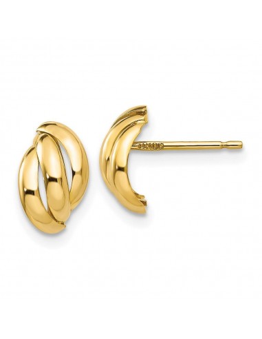 14k Polished Fancy Post Earrings rembourrage situé sous