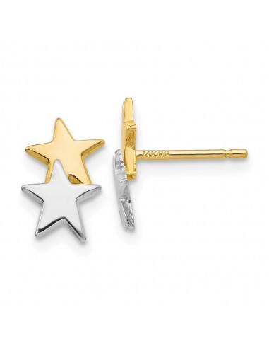 14k with Rhodium Polished Star Post Earrings 2 - 3 jours ouvrés.