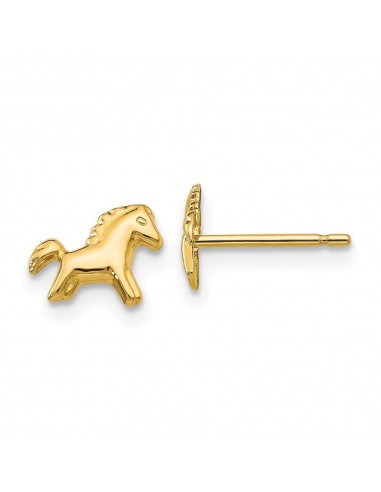 14k Polished Horse Post Earrings Pour