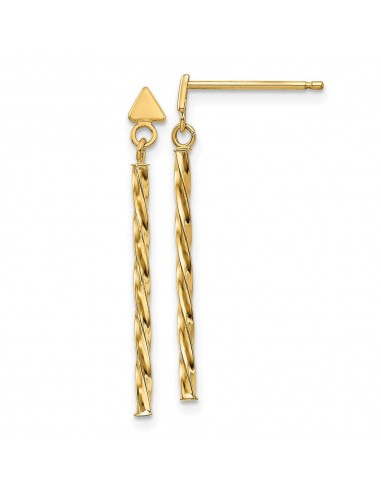 14k Polished Twist Bar Dangle Earrings Découvrez la collection