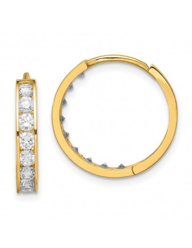 14K CZ Hinged Hoop Earrings la livraison gratuite