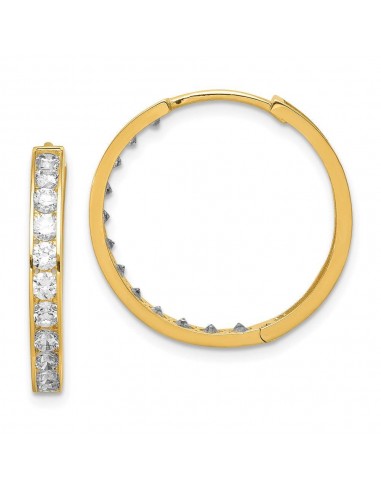 14K CZ Hinged Hoop Earrings le concept de la Pate a emporter 