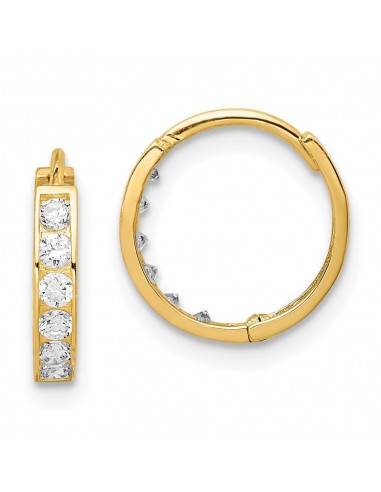 14K CZ Hinged Hoop Earrings Dans la société mordern