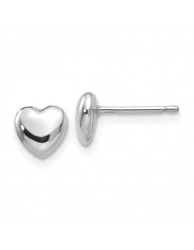 14k White Gold Heart Earrings les muscles