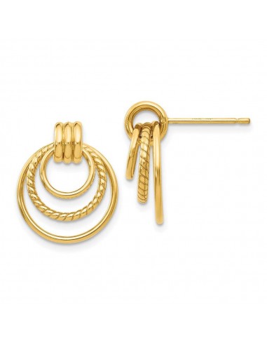 14k Polished & Twisted Fancy Post Earrings de votre