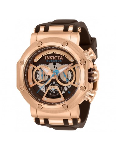 Invicta Men's Chronograph Watch - Subaqua Rose Gold Case Brown Dial Strap | 32191 france