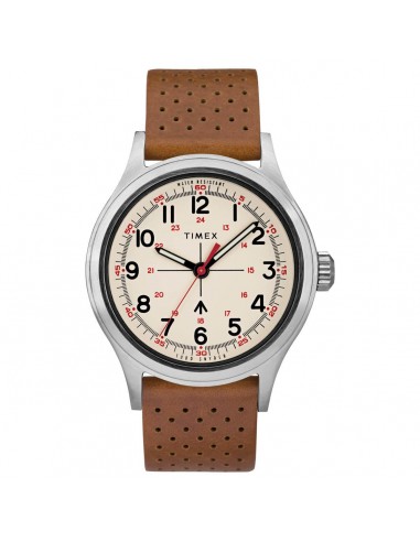 Timex Men's Watch - Todd Snyder Military Cream Dial Tan Leather Strap | TW2T82500JR pas cher 