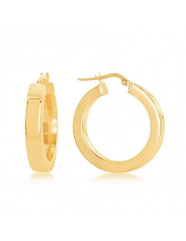 Sterling Silver Gold Plated Gold Plated Square Hoop Earrings en linge