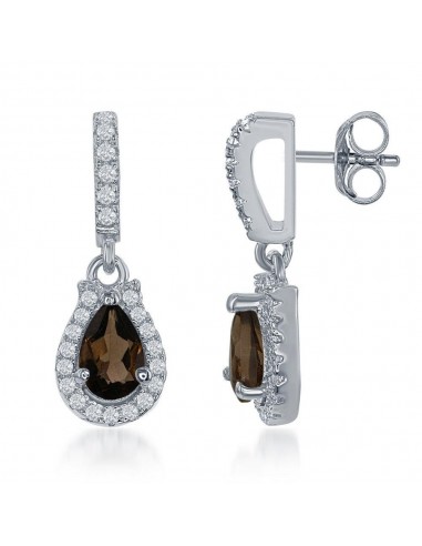 Sterling Silver Brown Pear Smoky Quartz Earrings Vous souhaitez 