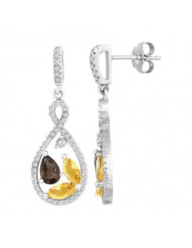 Sterling Silver Multi Marquise Citrine Earrings Economisez 