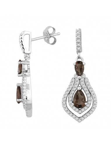 Sterling Silver Brown Smoky Quartz Topaz Earrings Vous souhaitez 