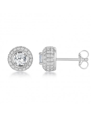 Sterling Silver 4mm White Topaz Stud Earrings Comparez plus de prix