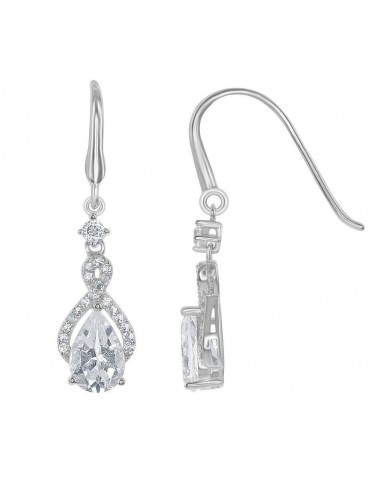 Sterling Silver White Topaz Teardrop Earrings Le MVP de beaucoup