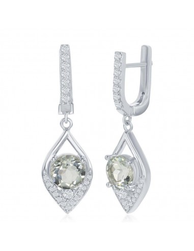 Sterling Silver Green Amethyst Marquise Earrings offre 