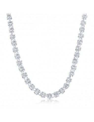 Sterling Silver Rhodium Plated 3mm Open Byzantine Chain, 20" le concept de la Pate a emporter 